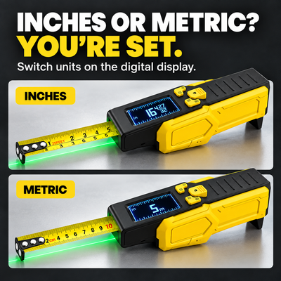 RELMORA SmartMeasure Digital Tape Measure + Laser Guide