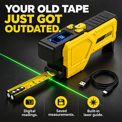 RELMORA SmartMeasure Digital Tape Measure + Laser Guide